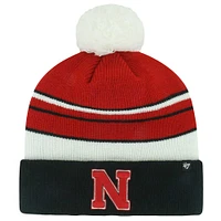 Youth '47 Scarlet Nebraska Huskers Peewee Cuffed Knit Hat with Pom