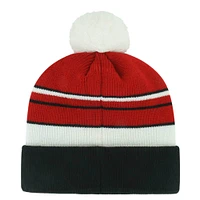 Bonnet en tricot à revers Peewee Scarlet Nebraska Huskers pour jeunes de 1947 avec pompon