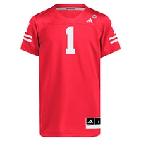 Youth adidas #1 Scarlet Nebraska Huskers Replica Jersey