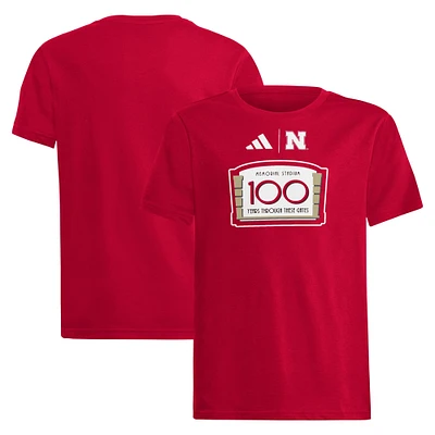 T-shirt adidas Scarlet Nebraska Huskers Fresh pour jeune