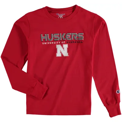 Nebraska Huskers Champion Youth Jersey Long Sleeve T-Shirt - Scarlet