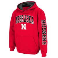 Youth Colosseum Scarlet Nebraska Huskers 2-Hit Team Pullover Hoodie