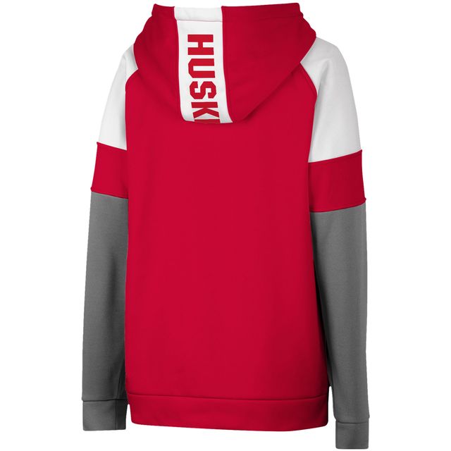 Chandail à capuchon Colosseum Scarlet Nebraska Huskers couleurs contrastées pour jeune
