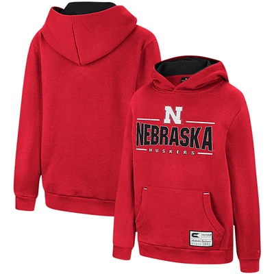 Youth Colosseum Scarlet Nebraska Huskers Lead Guitarists Pullover Hoodie