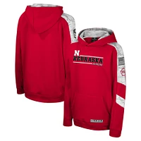 Colosseum Scarlet Nebraska Huskers OHT Appréciation militaire Cyclone Digital Camo Pull à capuche