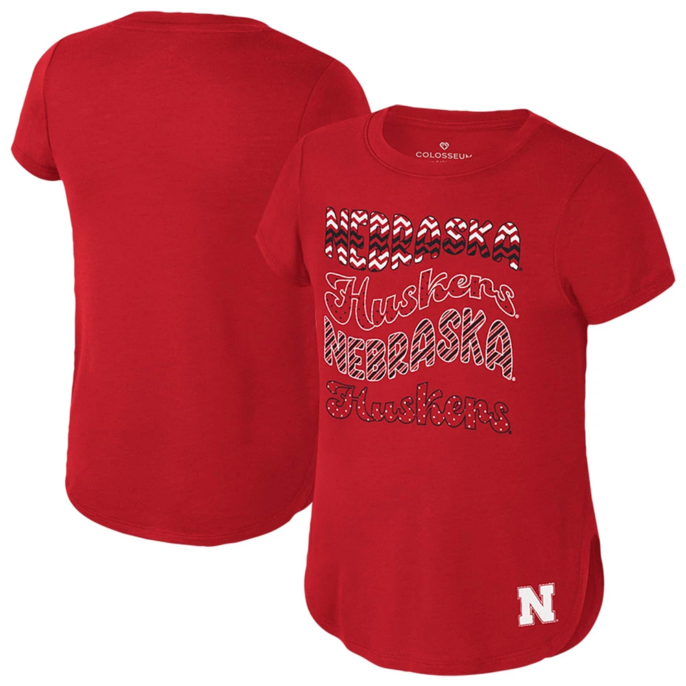 Youth Colosseum Scarlet Nebraska Huskers Rogan T-Shirt