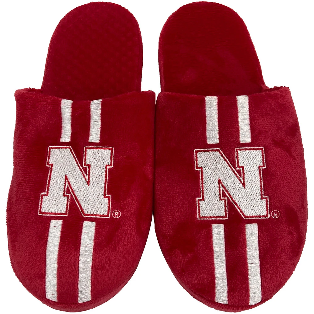Chaussons à rayures de l'équipe FOCO Nebraska Huskers pour jeune