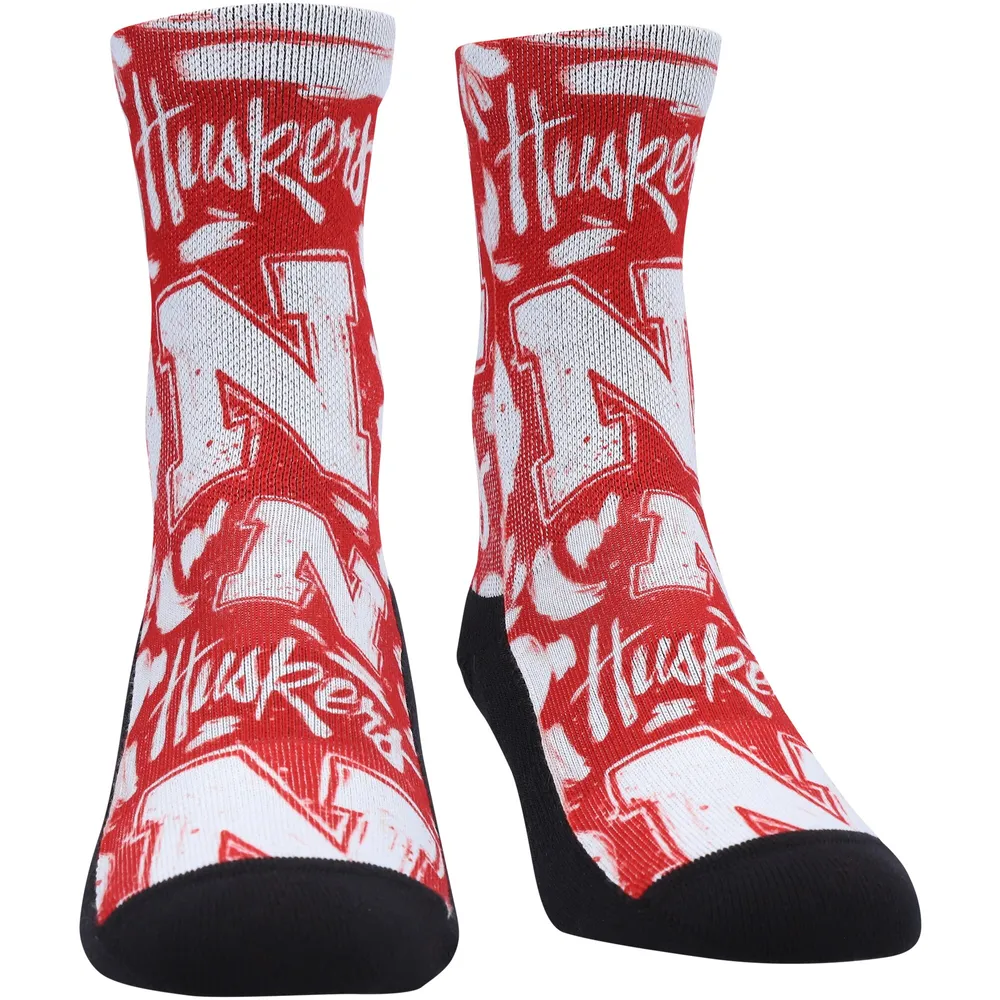 Unisex Rock Em Socks Louisville Cardinals Allover Logo & Paint Crew Socks
