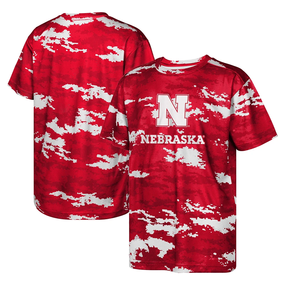 T-shirt de mêlée pour jeunes des Nebraska Huskers Scarlet