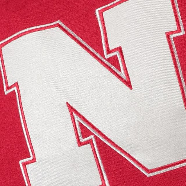 Chandail à capuchon gros logo des Huskers du Nebraska Scarlet de stade athlétique pour jeunes