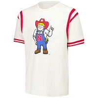 Youth Wes & Willy Cream Nebraska Huskers Colorblock Yoke Vault T-Shirt