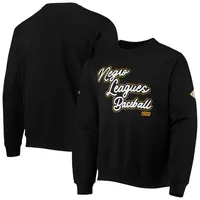 Men's Stitches Black Negro League Baseball Logo Crewneck Sweatshirt