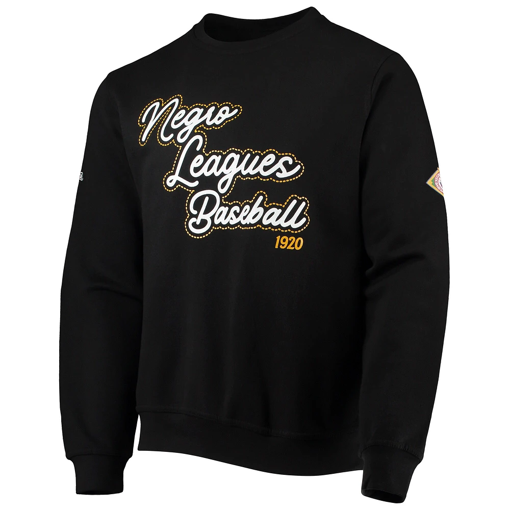 Sweat-shirt à col rond et logo de baseball Stitches Black Negro League pour hommes