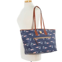 Dooney & Bourke New England Patriots Sporty Monogram Grand sac fourre-tout zippé