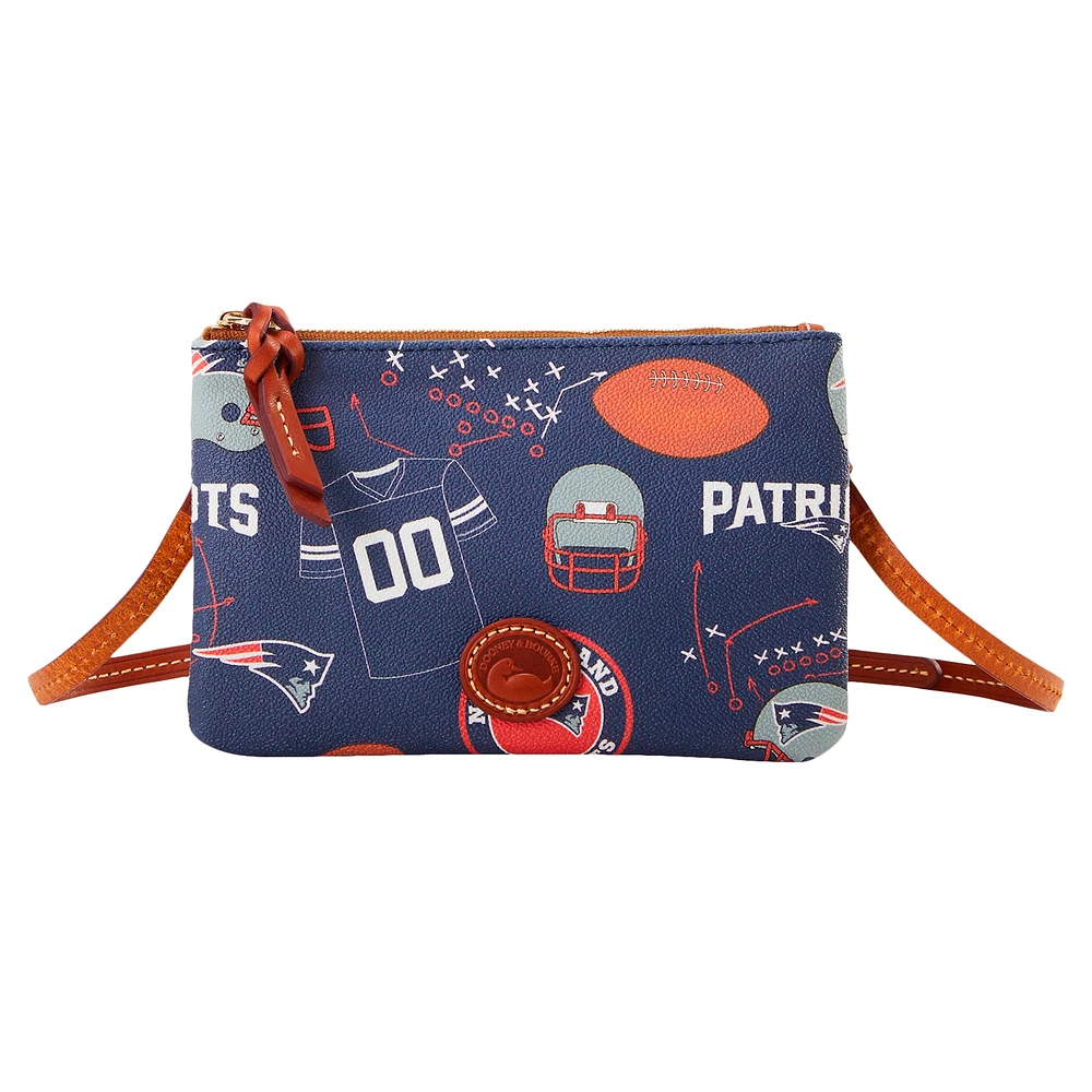 Sac à main à bandoulière avec fermeture éclair sur le dessus Dooney & Bourke New England Patriots