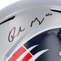 Drake Maye New England Patriots dédicacé 2024 NFL Draft Premier tour Pick Riddell Speed ​​Replica Casque