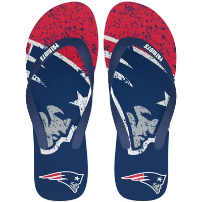 New England Patriots FOCO Big Logo Flip-Flops