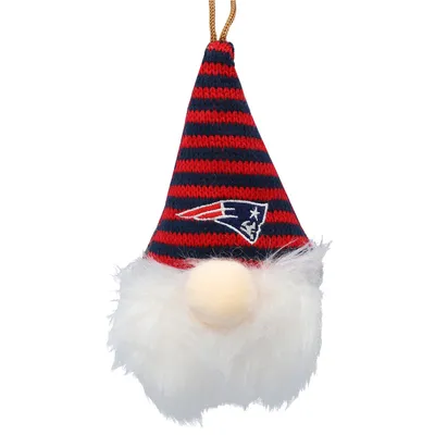 New England Patriots FOCO Plush Striped Hat Gnome Ornament