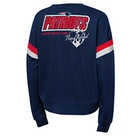 Girls Navy New England Patriots Eternal Love Pullover Sweatshirt