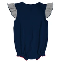 Girls Newborn & Infant Navy/Heathered Gray New England Patriots All The Love Bodysuit Bib Booties Set