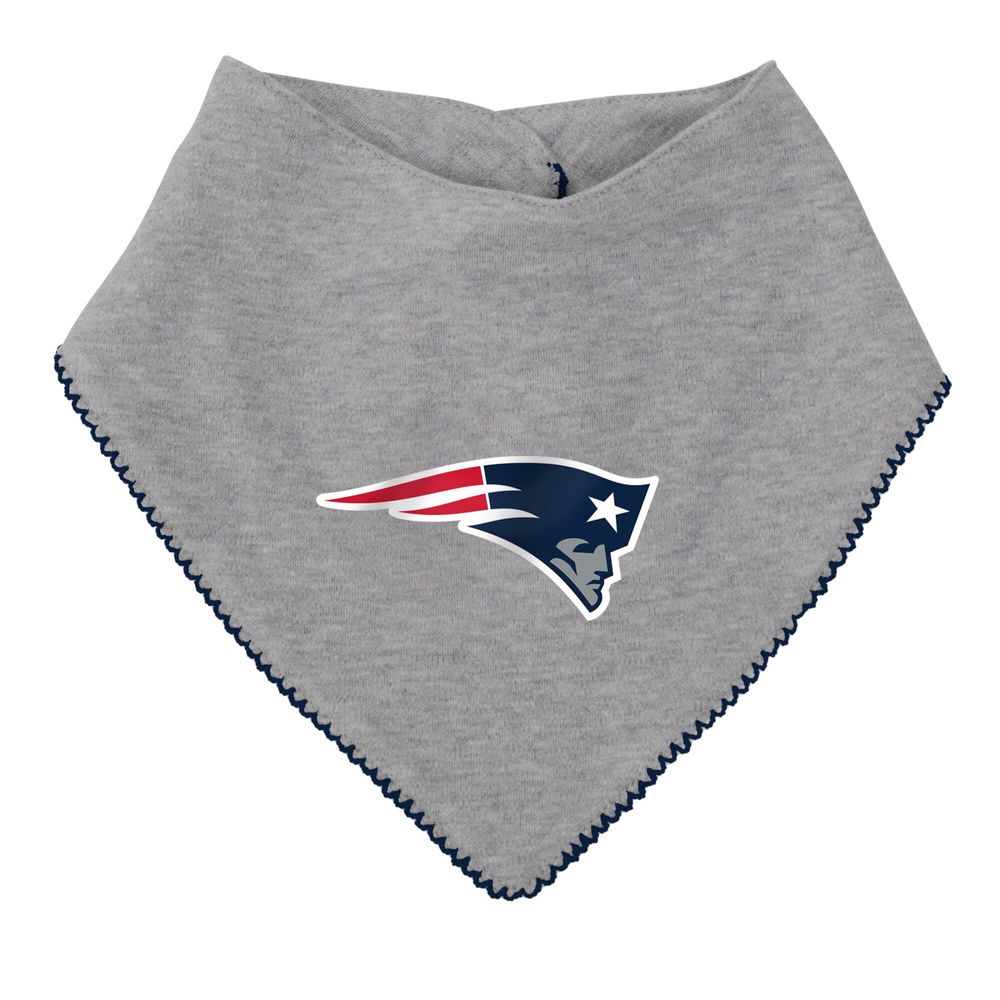 New England Patriots Girls Newborn & Infant Navy/Heathered Gray All The  Love Bodysuit, Bib & Booties Set