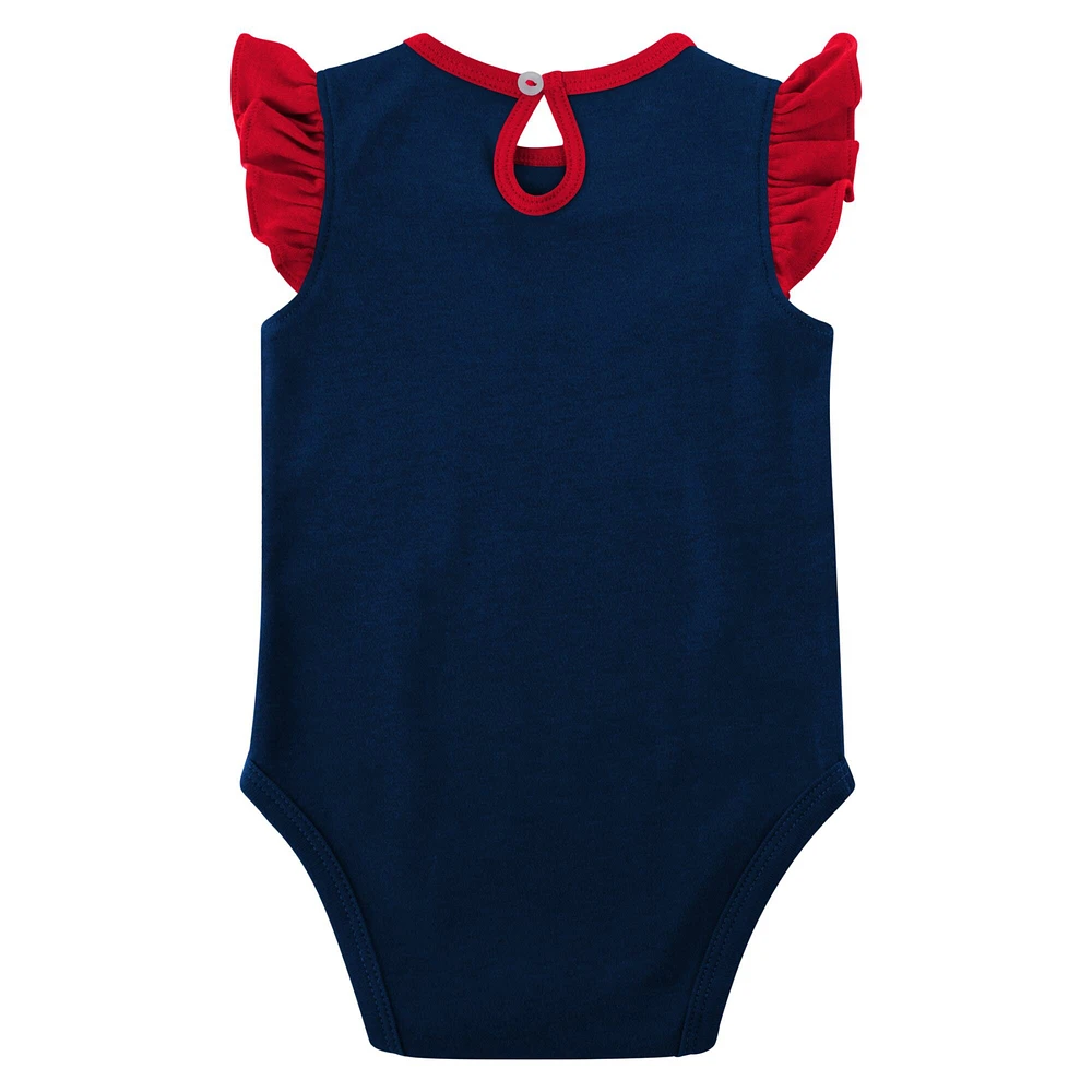 Girls Newborn & Infant Navy/Red New England Patriots Spread the Love 2-Pack Bodysuit Set