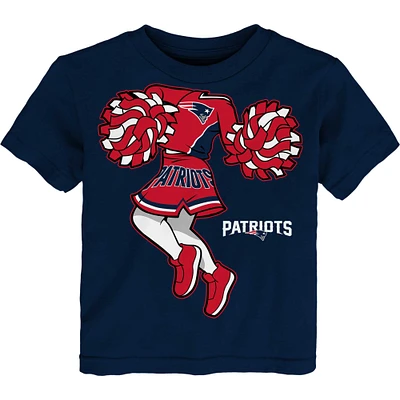 T-shirt de pom-pom girl New England Patriots bleu marine pour fille