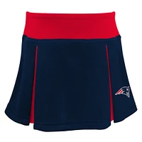 Girls Toddler Navy New England Patriots Spirit Cheer Two-Piece Cheerleader Set with Bloomers