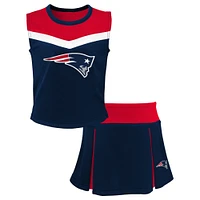 Ensemble de pom-pom girl deux pièces bleu marine New England Patriots Spirit pour fille