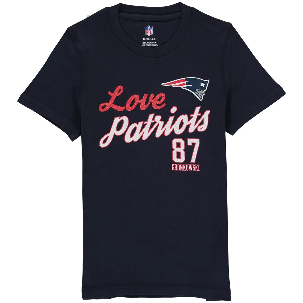 Lids Rob Gronkowski New England Patriots Girls Youth Glitter Live Love Player Name & Number T-Shirt - Navy | Green Tree Mall
