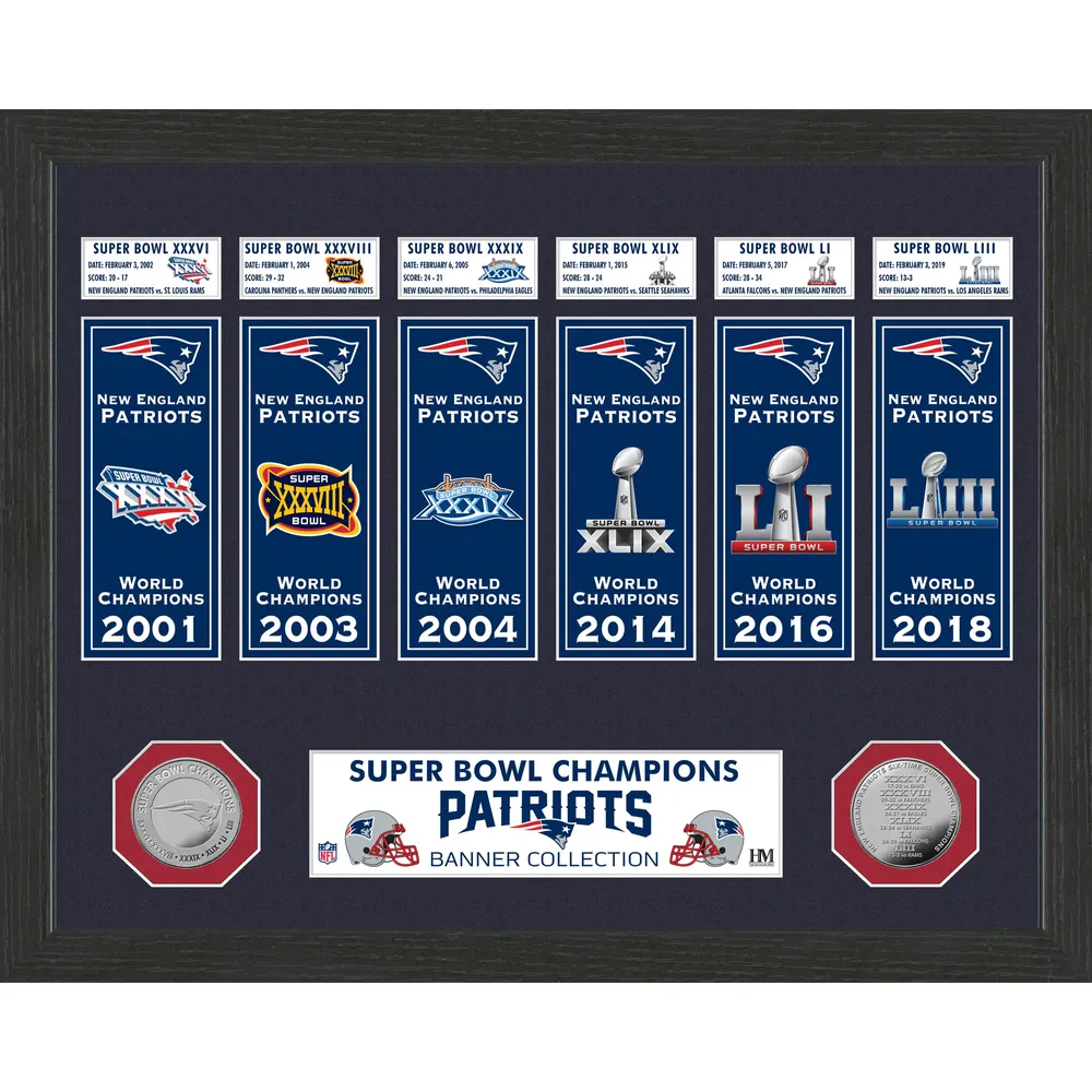 Lids New England Patriots Highland Mint 6-Time Super Bowl Champions 12'' x  15'' Banner Collection Photo Mint