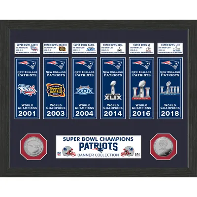 New England Patriots Highland Mint 6-Time Super Bowl Champions 12'' x 15'' Banner Collection Photo Mint