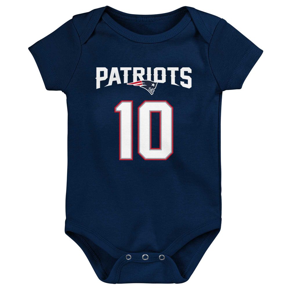 Infant Mac Jones Navy New England Patriots Mainliner Player Name & Number Bodysuit