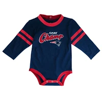 Little Kicker des Patriots de la Nouvelle-Angleterre bleu marine/rouge pour bébé - Ensemble body et pantalon à manches longues