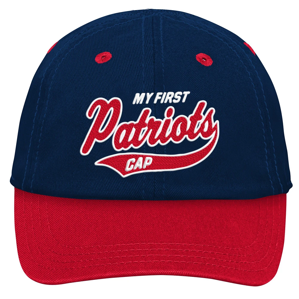 Casquette flexible My First Tail Sweep Slouch Flex des New England Patriots pour bébé bleu marine/rouge