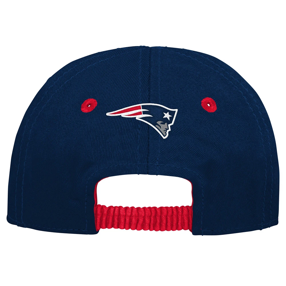 Casquette flexible My First Tail Sweep Slouch Flex des New England Patriots pour bébé bleu marine/rouge