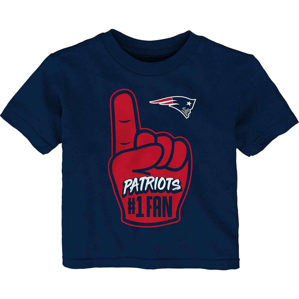 T-shirt à main des Patriots de la Nouvelle-Angleterre bleu marine pour bébé