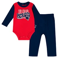 Ensemble body à manches longues et pantalon Double Up pour bébé New England Patriots