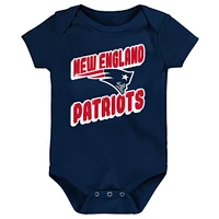 Infant New England Patriots Play Day Three-Pack Bodysuit Set