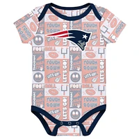 Infant New England Patriots Play Day Three-Pack Bodysuit Set