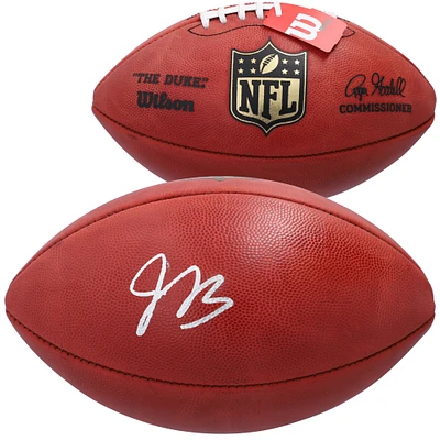 Ballon de football Wilson Duke dédicacé par Jacoby Brissett des New England Patriots
