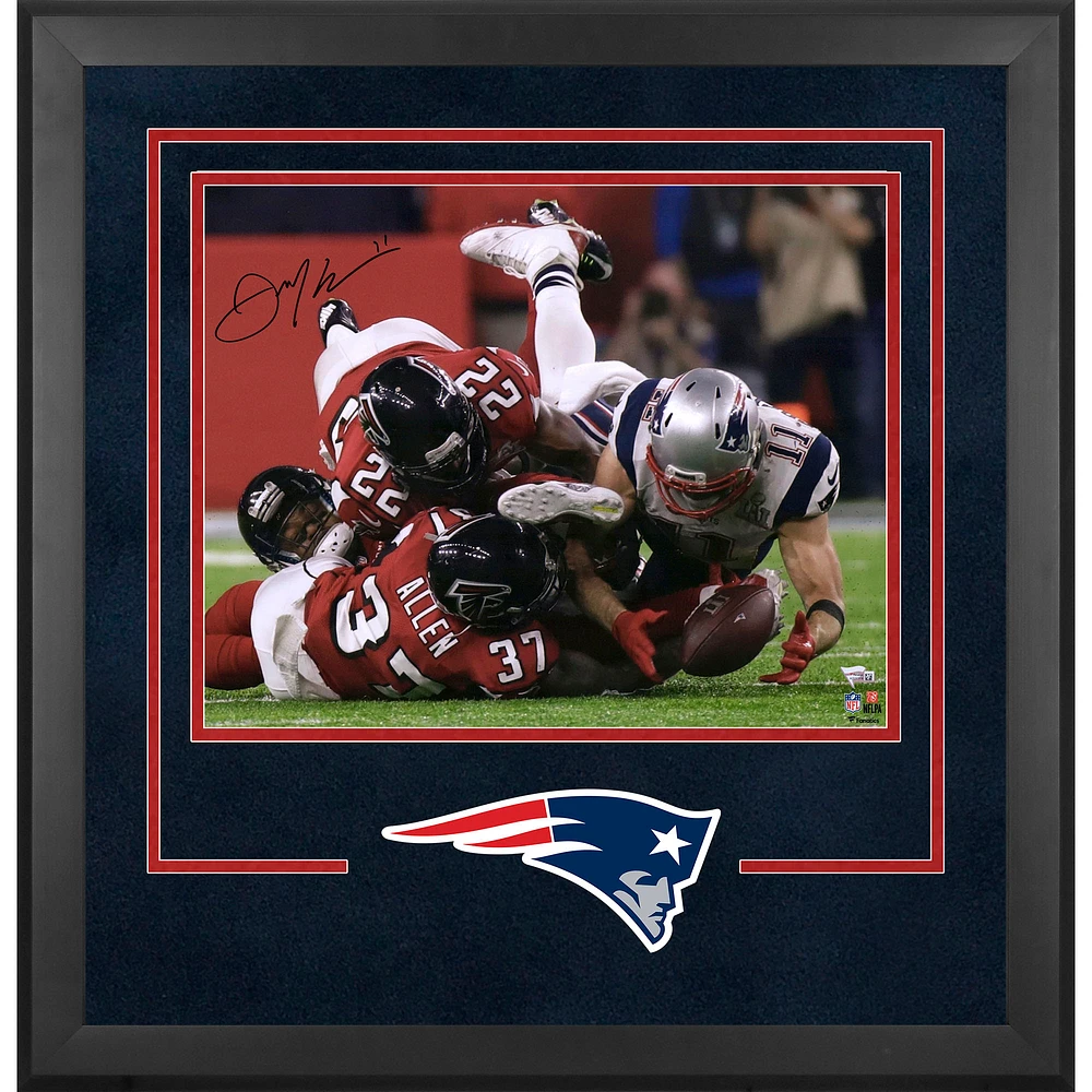 Julian Edelman New England Patriots Deluxe Framed Autographed 16" x 20" Super Bowl LI Champions Catch Photograph