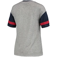 Junior's Heathered Gray New England Patriots Let's Huddle Burnout T-Shirt