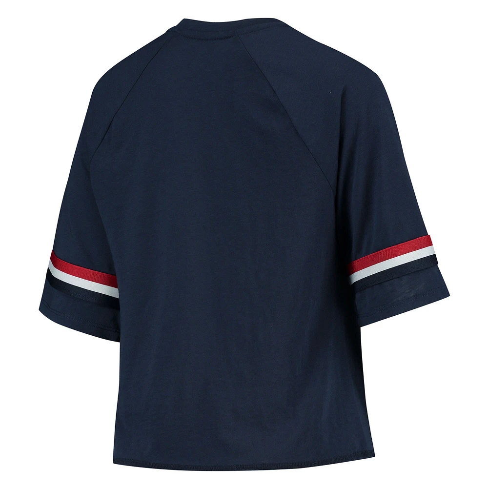 T-shirt à manches mi-longues Burnout Raglan des New England Patriots pour juniors