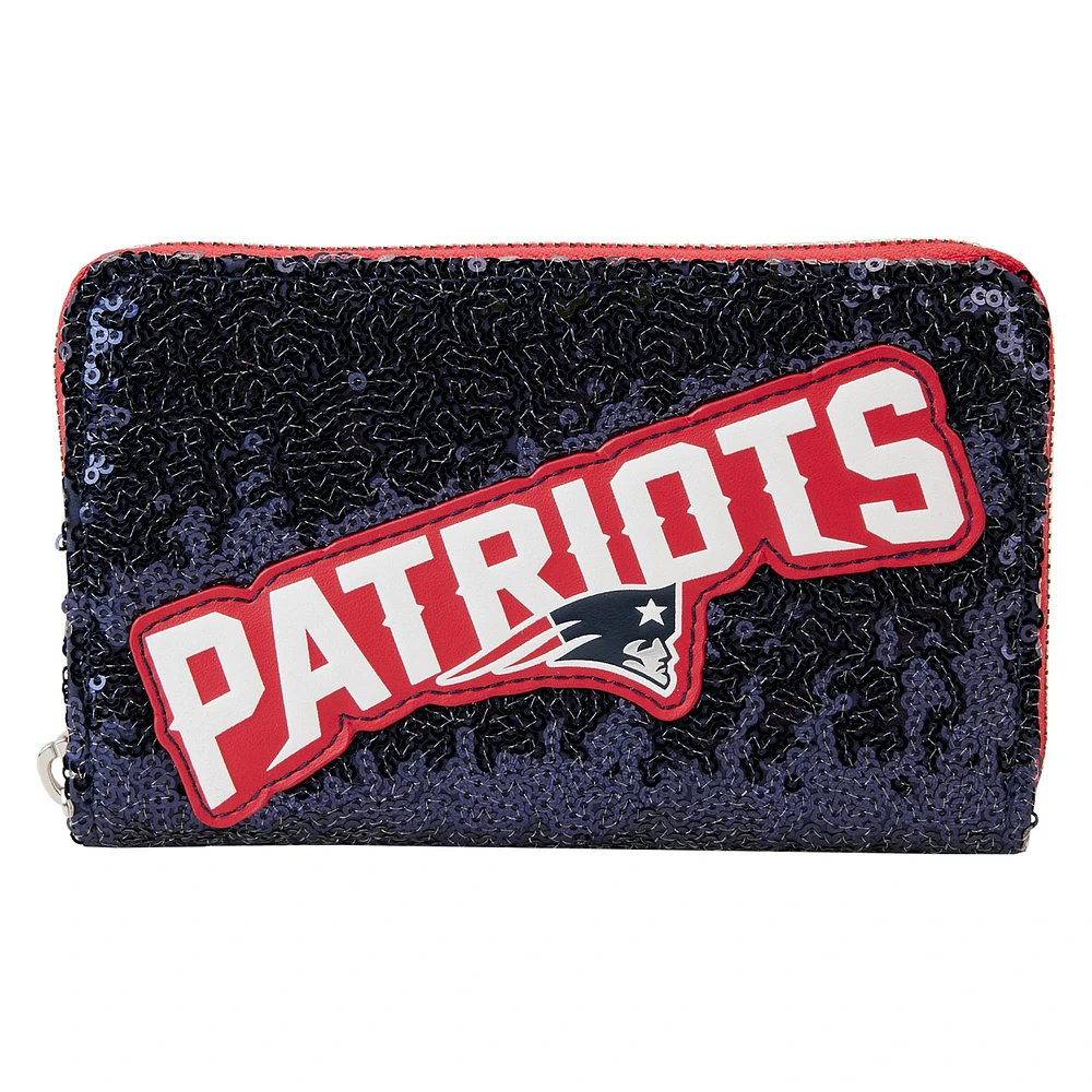 Loungefly New England Patriots Sequin Zip-Around Wallet