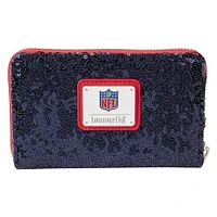 Portefeuille zippé à sequins Loungefly New England Patriots