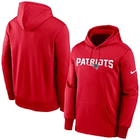 Men's Nike  Red New England Patriots Wordmark Performance Pullover Hoodie