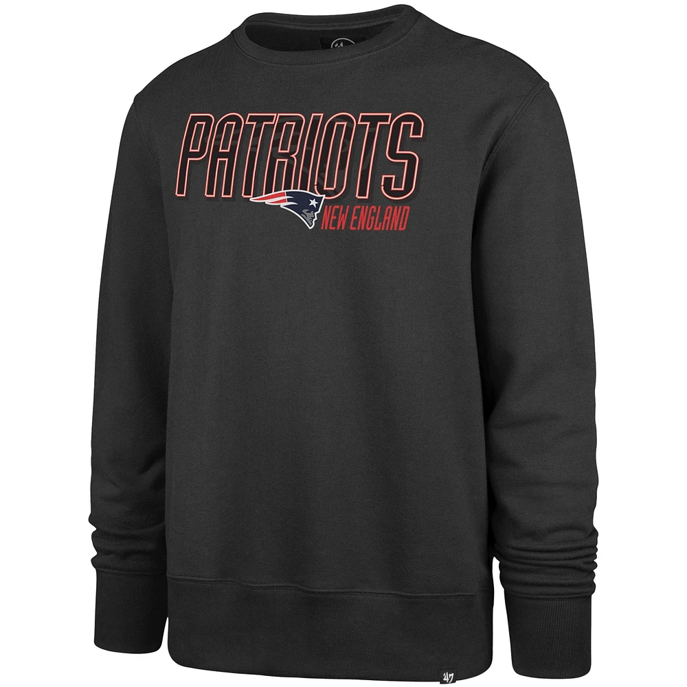 Men's '47 Charcoal New England Patriots Locked Headline Pullover Sweatshirt