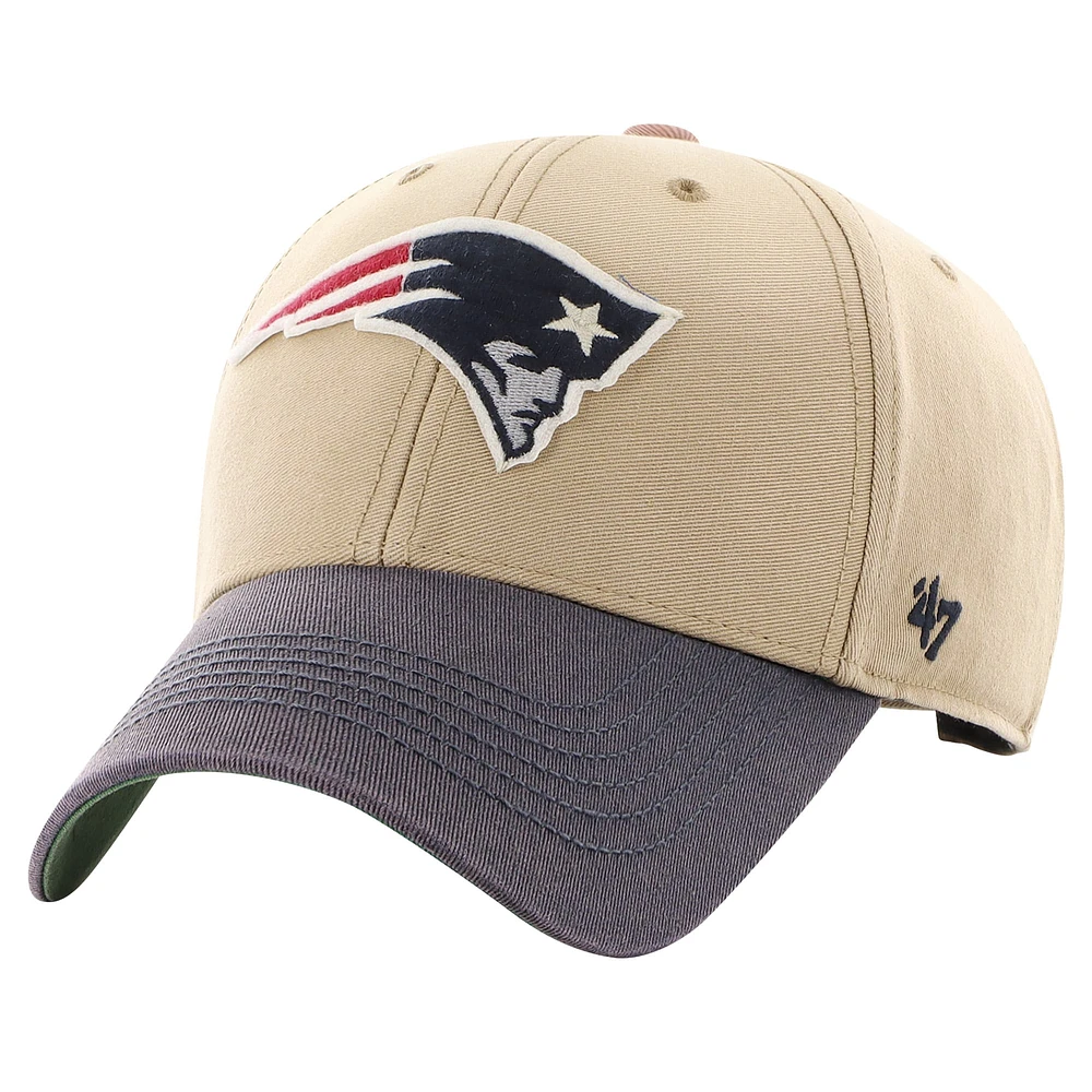 Men's '47 Khaki/Navy New England Patriots Dusted Sedgwick MVP Adjustable Hat