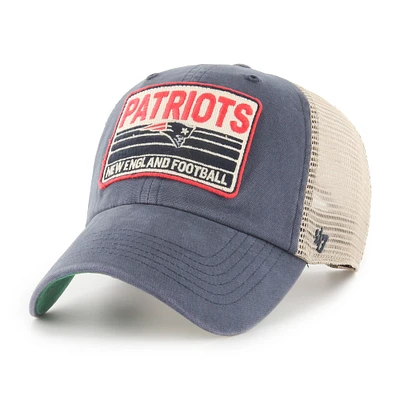 Men's '47 Navy/Natural New England Patriots Four Stroke Clean Up Snapback Hat